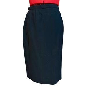 Karl Lagerfeld Vintage Wool Black Pencil Skirt - Made in France Size 42 (US 10)